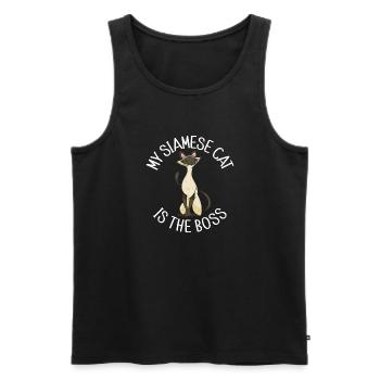 Siamesische Katze Geschenke - Männer Premium Bio Tank Top - Schwarz - Vorne - AI Model Male 178 light (178cm)