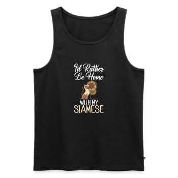 Siamesische Katze Geschenke - Männer Premium Bio Tank Top - Schwarz - Vorne - AI Model Male 178 light (178cm)