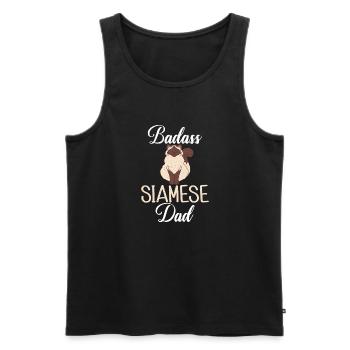 Cadeaux de chat siamois - Débardeur bio Premium Homme - noir - Devant - Michal (187cm)