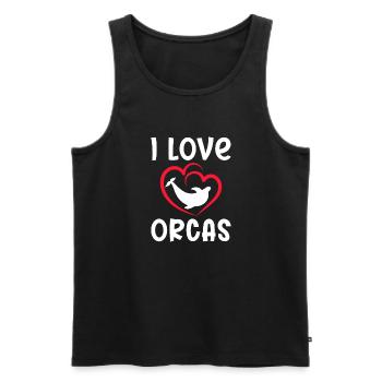Orca Whale Gifts - Men's Premium Organic Tank Top - black - Front - AI Model Male 178 light (178cm)