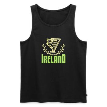 Irish Green Flag Ireland Shamrock Irish - Men's Premium Organic Tank Top - black - Front - AI Model Male 178 light (178cm)