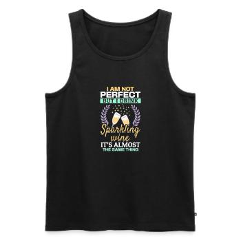 I'm not perfect, but I drink sparkling wine funny - Men's Premium Organic Tank Top - black - Front - AI Model Male 178 light (178cm)