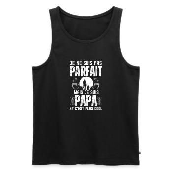 Super papa - Débardeur bio Premium Homme - noir - Devant - Michal (187cm)