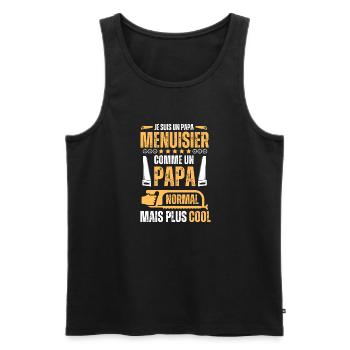 Papa Menuisier très cool - Débardeur bio Premium Homme - noir - Devant - Michal (187cm)