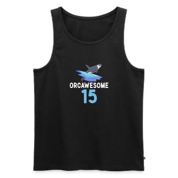 Cadeaux de baleines orques - Débardeur bio Premium Homme - noir - Devant - AI Model Male 178 light (178cm)