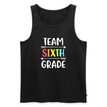 Team Sixth Grade Funny 6th Back To School Teacher - Men's Premium Organic Tank Top - black - Front - AI Model Male 178 light (178cm)