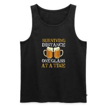 Feiern Bier Party Spruch I Biertrinken - Männer Premium Bio Tank Top - Schwarz - Vorne - Michal (187cm)