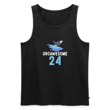 Orca Wal Geschenke - Männer Premium Bio Tank Top - Schwarz - Vorne - Michal (187cm)