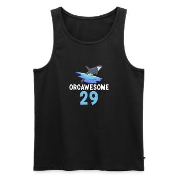Orca Whale Gifts - Men's Premium Organic Tank Top - black - Front - AI Model Male 178 light (178cm)