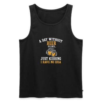 Feiern Bier Party Spruch I Biertrinken - Männer Premium Bio Tank Top - Schwarz - Vorne - Michal (187cm)