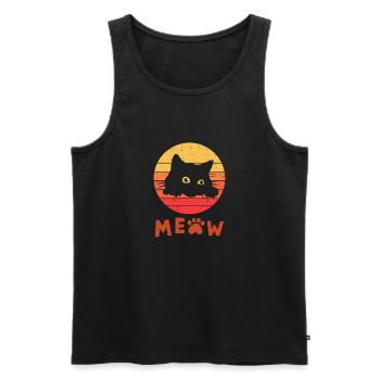 Retro Black Cat 1 - Men's Premium Organic Tank Top - black - Front - AI Model Male 178 light (178cm)