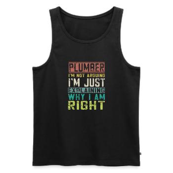 Handwerker Installateur Spruch Klempner - Männer Premium Bio Tank Top - Schwarz - Vorne - Michal (187cm)