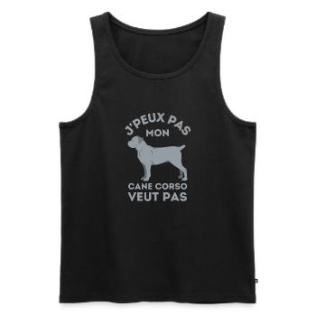 mon chien cane corso ne veut pas 2 - Débardeur bio Premium Homme - noir - Devant - Michal (187cm)