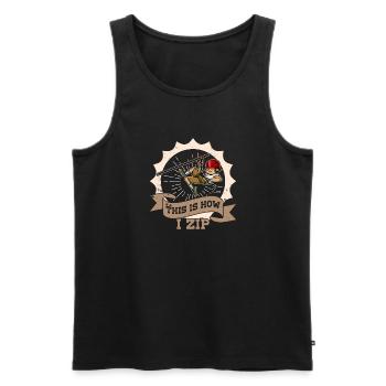 Zipline Sport Hobby Zipliner Mountains Nature Sport - Men's Premium Organic Tank Top - black - Front - Michal (187cm)