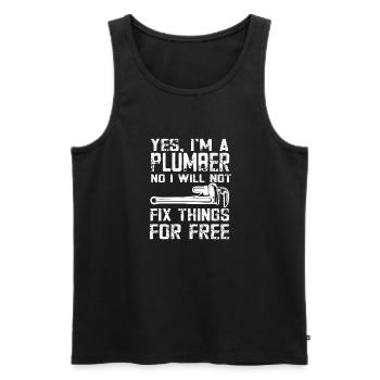 Handwerker Installateur Spruch Klempner - Männer Premium Bio Tank Top - Schwarz - Vorne - Michal (187cm)