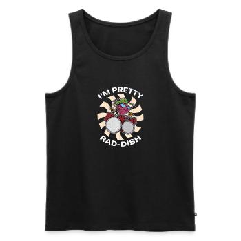 Rettich Vegan Bio Garten Schlagzeug Musik - Männer Premium Bio Tank Top - Schwarz - Vorne - AI Model Male 178 light (178cm)