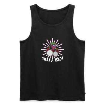 Rettich Schlagzeug Garten Salat Vegan Vegetarisch - Männer Premium Bio Tank Top - Schwarz - Vorne - AI Model Male 178 light (178cm)
