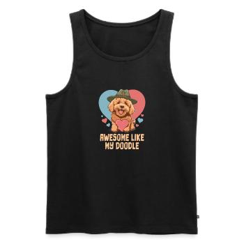 Génial comme mon Doodle Goldendoodle Papa Chien mignon - Débardeur bio Premium Homme - noir - Devant - Michal (187cm)
