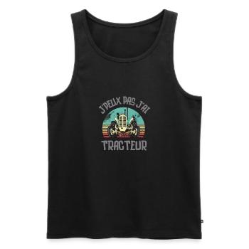 Fermier fermière tracteur - Débardeur bio Premium Homme - noir - Devant - Michal (187cm)