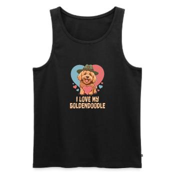 I Love My Goldendoodle Dog Dad Doodle Mama Cute - Männer Premium Bio Tank Top - Schwarz - Vorne - Michal (187cm)