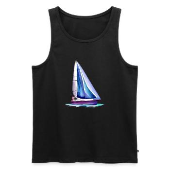 Sailing Sailing Sailing Sailing Ship Sailing Boat - Men's Premium Organic Tank Top - black - Front - AI Model Male 178 light (178cm)