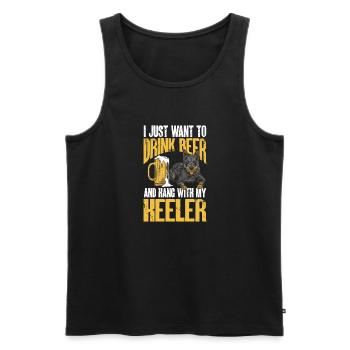 Australian Cattle Dog Red Blue Heeler - Men's Premium Organic Tank Top - black - Front - AI Model Male 178 light (178cm)