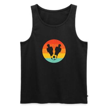 Retro Table Soccer Player Vintage Foosball - Männer Premium Bio Tank Top - Schwarz - Vorne - Michal (187cm)