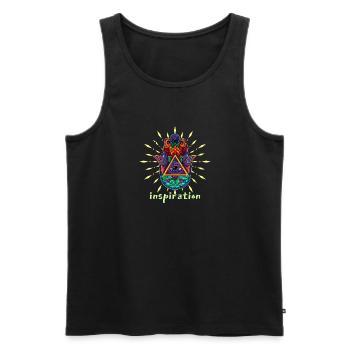 Main de Hamsa Talisman Yoga Protection Bouddha - Débardeur bio Premium Homme - noir - Devant - Michal (187cm)