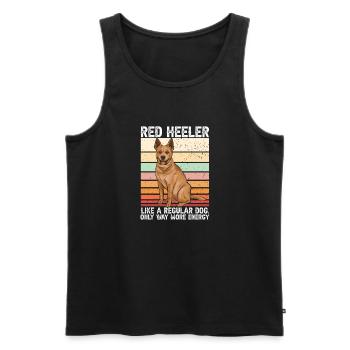 Australian Cattle Dog Red Blue Heeler - Men's Premium Organic Tank Top - black - Front - AI Model Male 178 light (178cm)