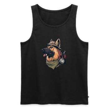 German Shepherd The Explorer - Men's Premium Organic Tank Top - black - Front - Michal (187cm)