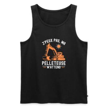 Ma pelleteuse m attend 2 - Débardeur bio Premium Homme - noir - Devant - Michal (187cm)