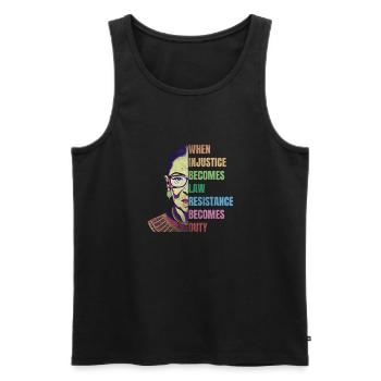 Feminist quotes RBG - Men's Premium Organic Tank Top - black - Front - Michal (187cm)