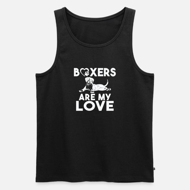Boxer Hund Geschenke - Männer Premium Bio Tank Top - Schwarz