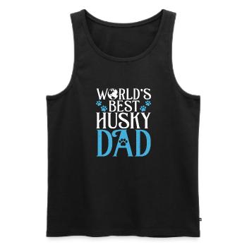 Cadeaux de chien Husky - Débardeur bio Premium Homme - noir - Devant - Michal (187cm)