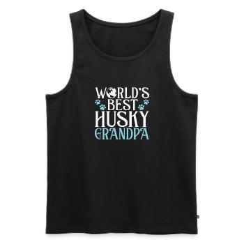 Cadeaux de chien Husky - Débardeur bio Premium Homme - noir - Devant - Michal (187cm)
