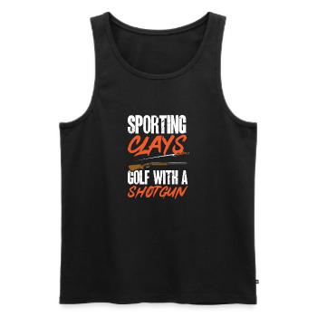 Trapschießen Skeet Tontaubenschießen - Männer Premium Bio Tank Top - Schwarz - Vorne - Michal (187cm)