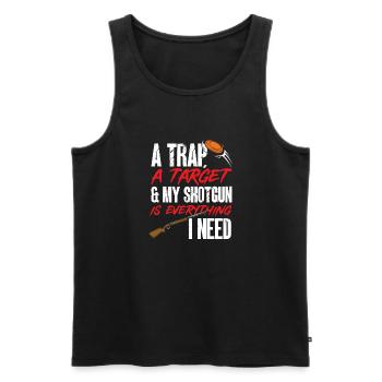 Trapschießen Skeet Tontaubenschießen - Männer Premium Bio Tank Top - Schwarz - Vorne - Michal (187cm)