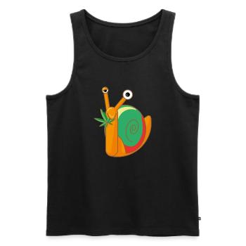 Escargot baba cool - Débardeur bio Premium Homme - noir - Devant - Michal (187cm)