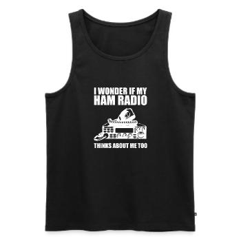 Ham Radio Thinks About Me Radio Lover Frequency Ne - Männer Premium Bio Tank Top - Schwarz - Vorne - Michal (187cm)