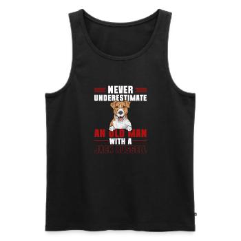 Jack Russell Terrier - Men's Premium Organic Tank Top - black - Front - AI Model Male 178 light (178cm)
