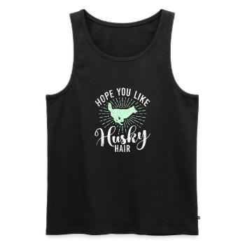 Husky-Hunde-Geschenke - Männer Premium Bio Tank Top - Schwarz - Vorne - Michal (187cm)