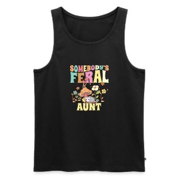 Somebody's Feral Aunt Opossum Wild Auntie Groovy - Men's Premium Organic Tank Top - black - Front - AI Model Male 178 light (178cm)