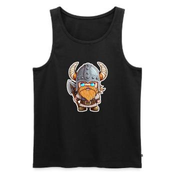 Eriks Expeditionen: Cartoon-Wikinger Erik - Männer Premium Bio Tank Top - Schwarz - Vorne - AI Model Male 178 light (178cm)