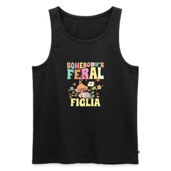 Somebody's Feral Figlia Italian Daughter Wild - Men's Premium Organic Tank Top - black - Front - AI Model Male 178 light (178cm)