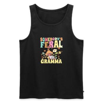 Somebody's Feral Gramma Wild Grandma Opossum - Männer Premium Bio Tank Top - Schwarz - Vorne - Michal (187cm)