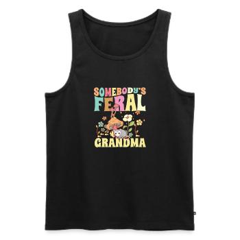Somebody's Feral Grandma Wild Family Opossum - Männer Premium Bio Tank Top - Schwarz - Vorne - Michal (187cm)