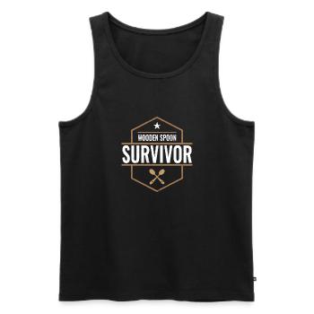 Wooden Spoon Survivor I Survived Wooden Spoon - Männer Premium Bio Tank Top - Schwarz - Vorne - AI Model Male 178 light (178cm)