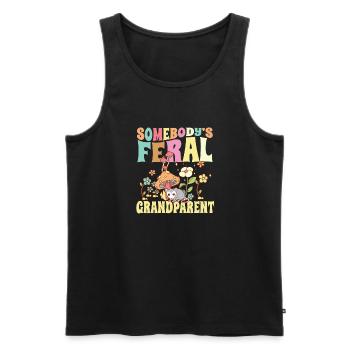 Somebody's Feral Grandparent Grandma Grandpa Wild - Männer Premium Bio Tank Top - Schwarz - Vorne - Michal (187cm)