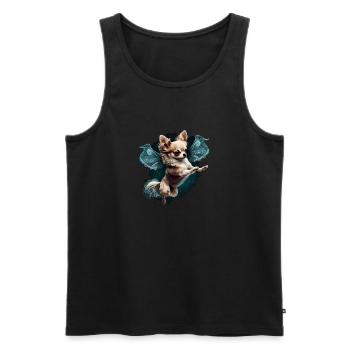 Chihuahua | Ballerina | Ballett | Tanz | Mädchen - Männer Premium Bio Tank Top - Schwarz - Vorne - Michal (187cm)