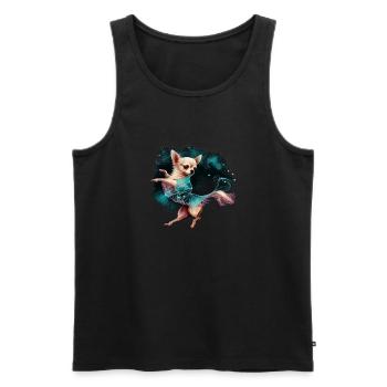 Chihuahua | Ballerina | Ballet | Dance | Dancing | - Männer Premium Bio Tank Top - Schwarz - Vorne - AI Model Male 178 light (178cm)